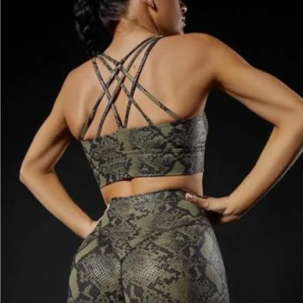 Buff Bunny Collection Snake Print Bra and Leggings Set - Picture 1 of 8